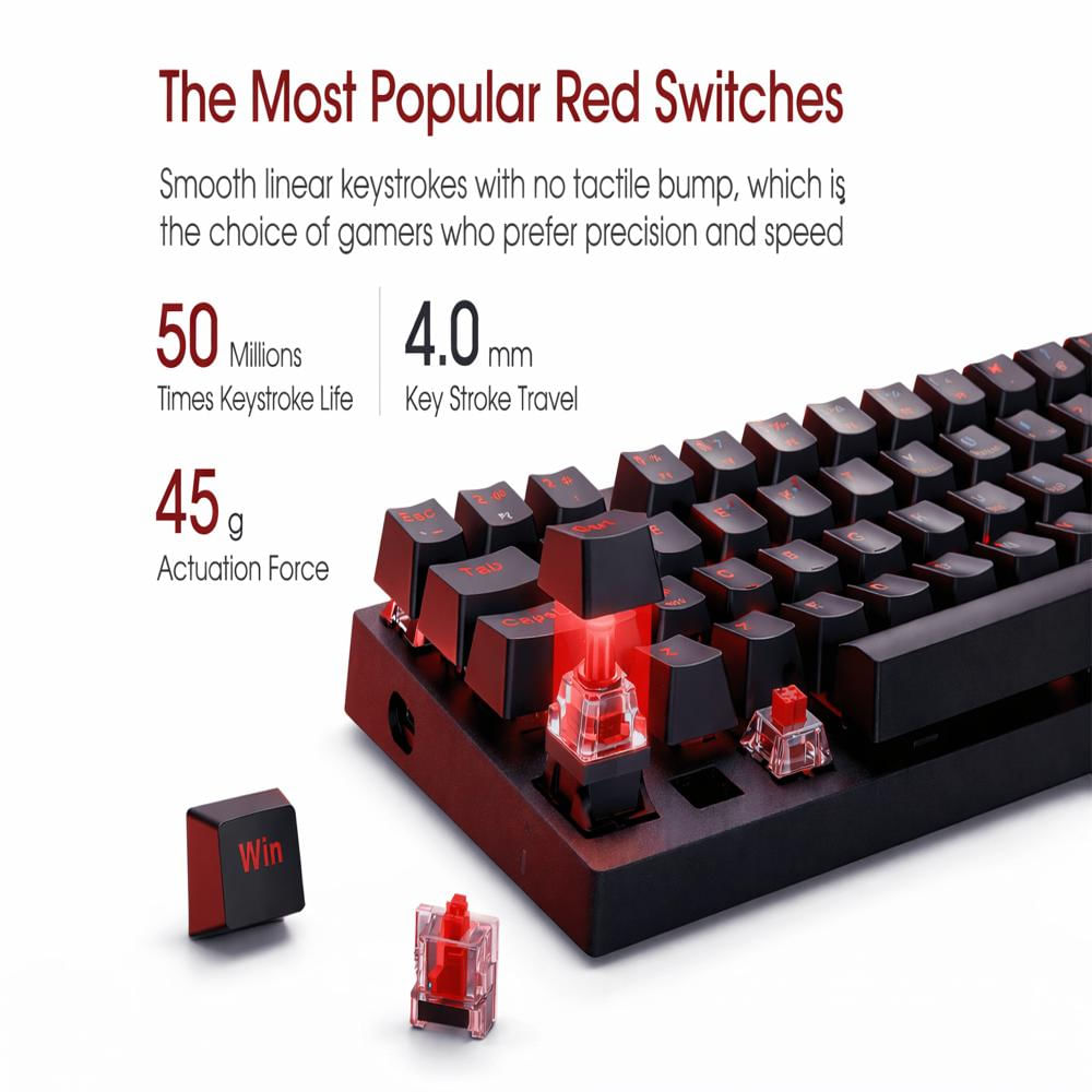 Teclado Mecánico Inalámbrico Rgb Wireless 3 En 1 Negro img #2