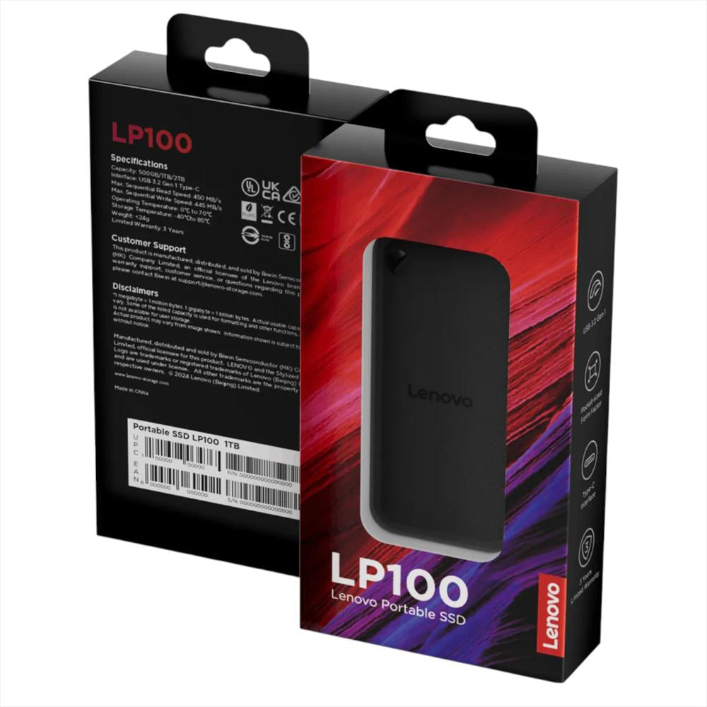 Disco Sólido Externo Lp100 Ssd 2Tb Rápido Y Compacto Gen 1 img #3
