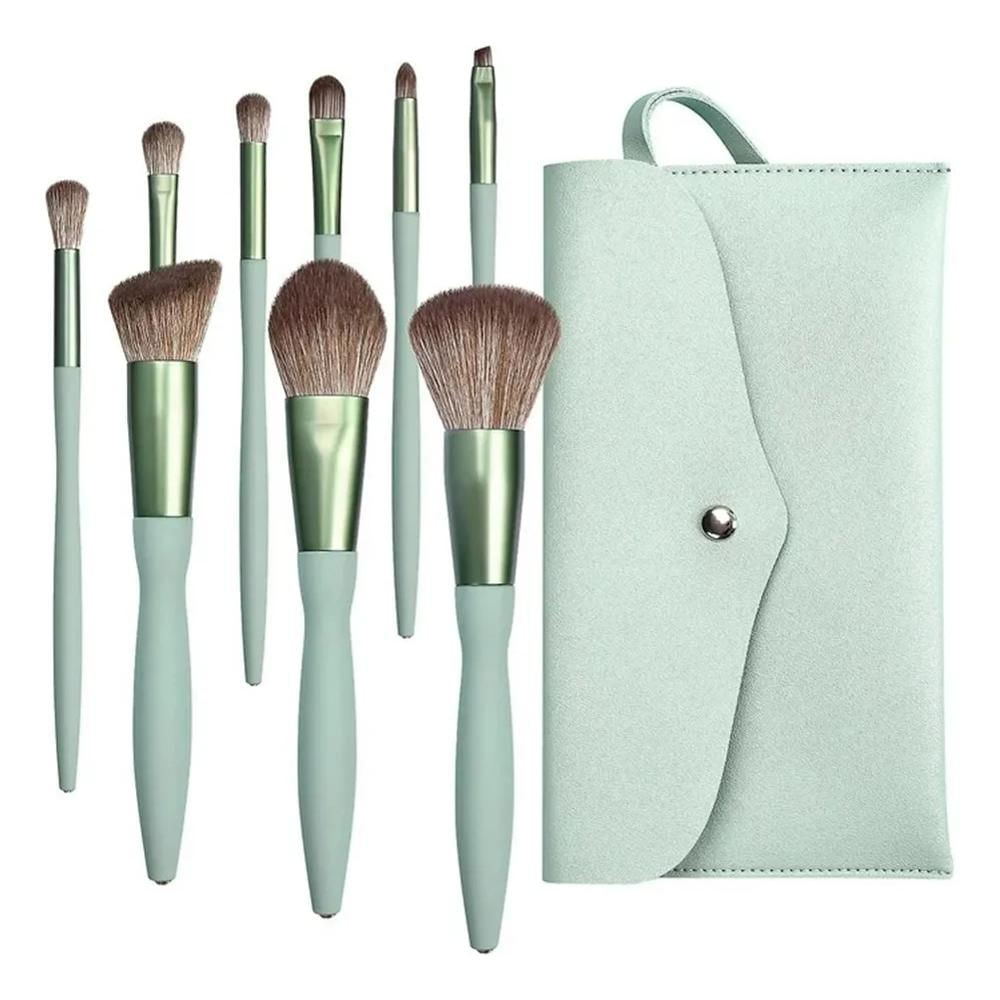 Kit Brochas Maquillaje Profesional Sintéticas 10 Pzs Estuche img #1
