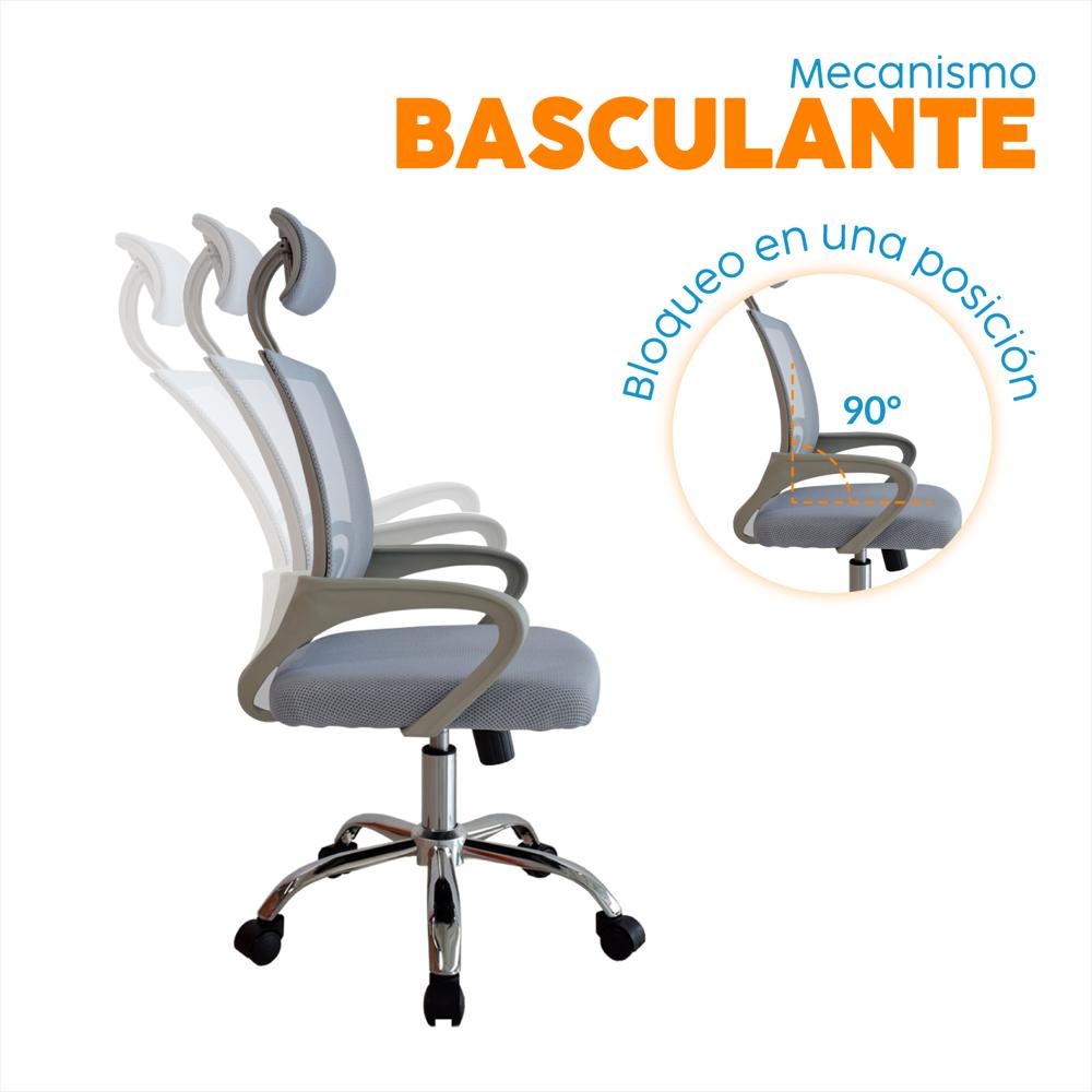 Silla De Escritorio Con Cabecero Atlantis Gris Bonno img #2
