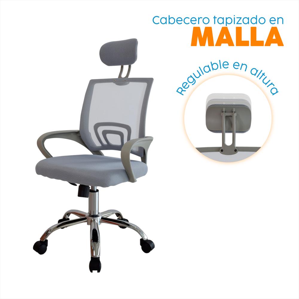 Silla De Escritorio Con Cabecero Atlantis Gris Bonno img #3