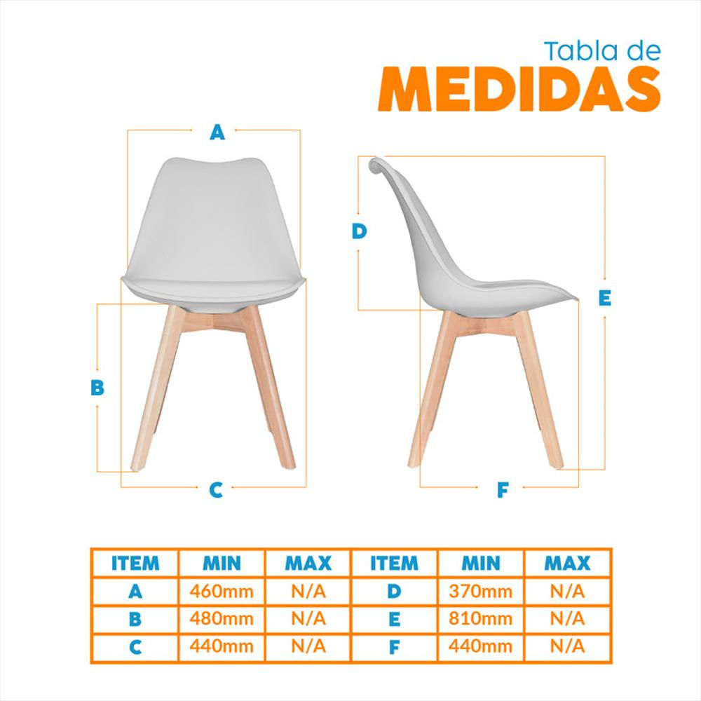 Set X3 Silla De Diseño Fija Ema Gris Bonno img #4