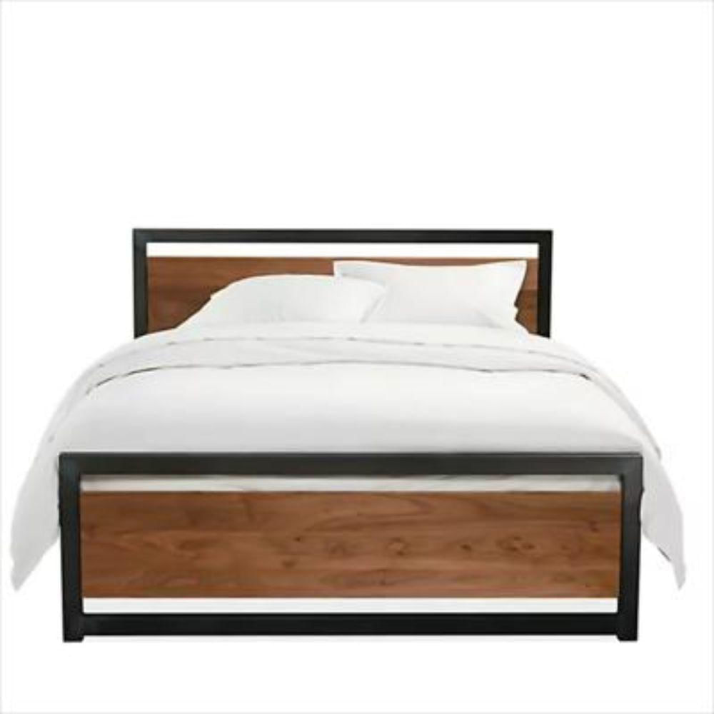 Cama May King Size En Roble Y Metal img #1