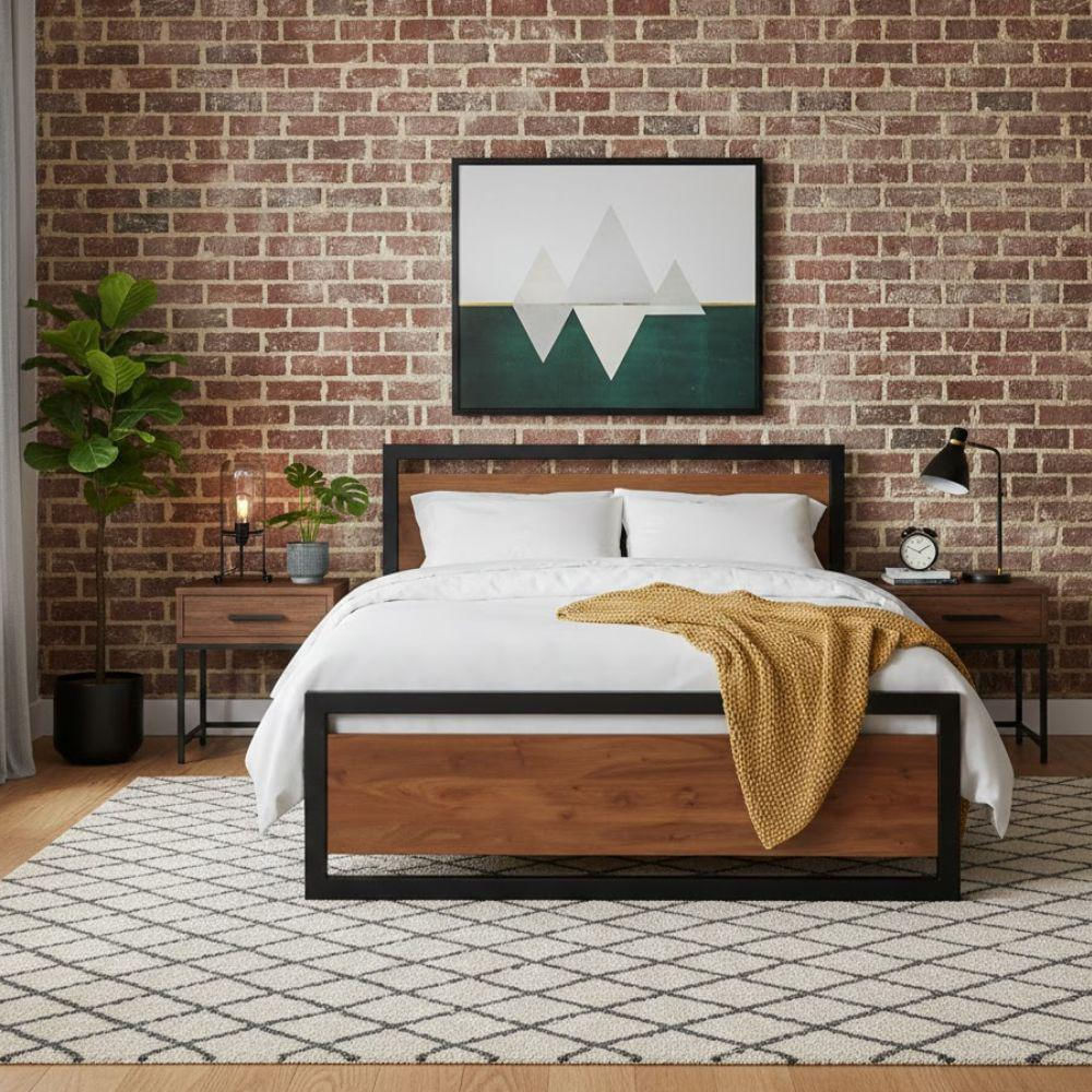 Cama May King 207Cm X 207Cm Roble Y Metal img #5