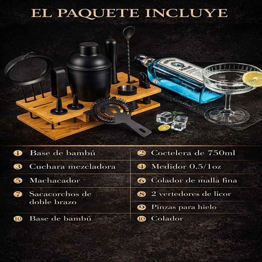 Kit Coctelería Bar Profesional 11 Piezas Cocktail Cócteles img #5