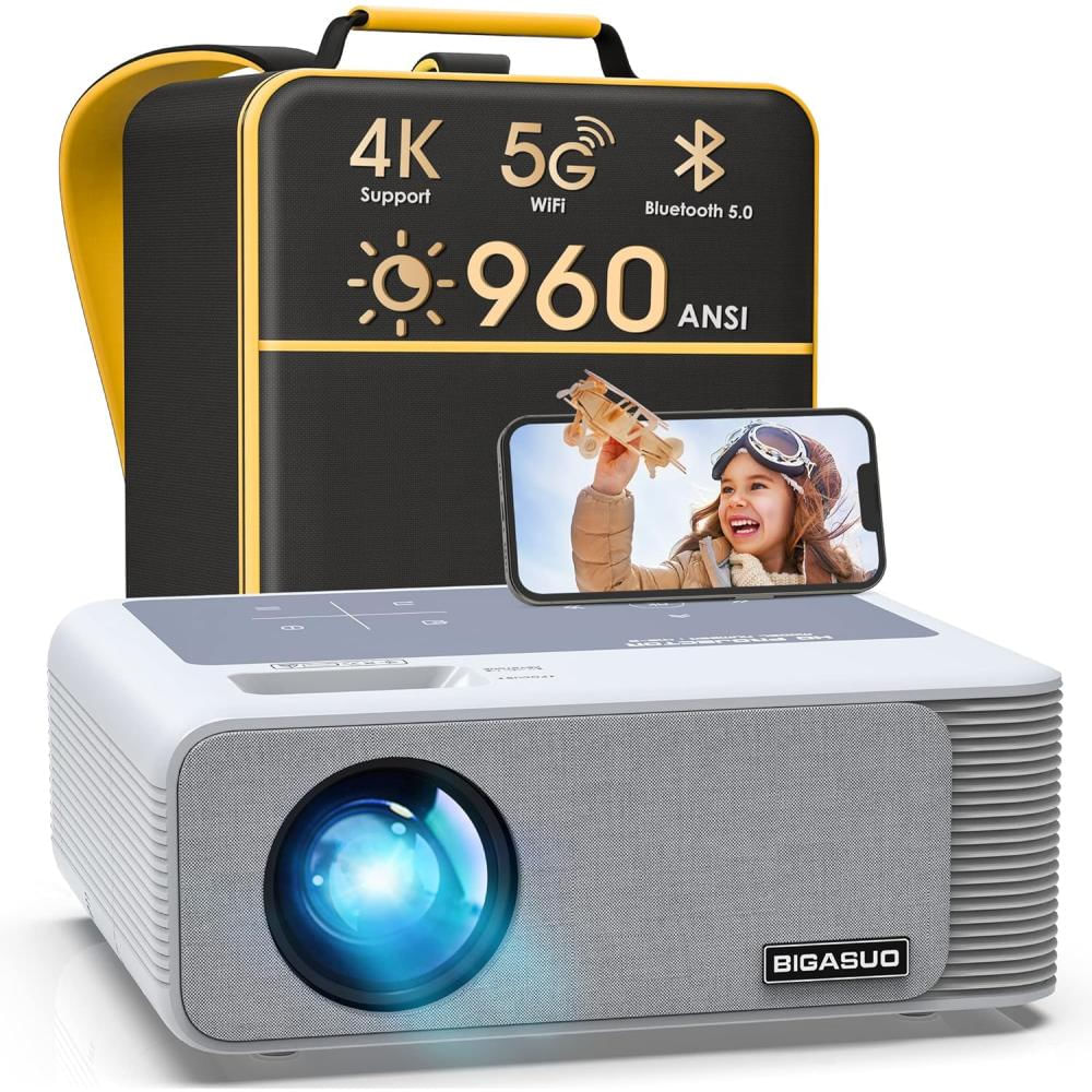 Proyector 4K Wifi 5G Bluetooth 960 Ansi Hdmi Av Bigasuo 410B img #1