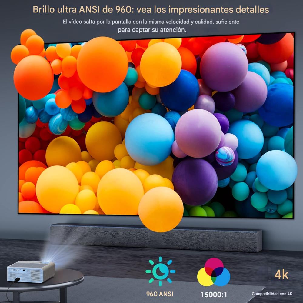 Proyector 4K Wifi 5G Bluetooth 960 Ansi Hdmi Av Bigasuo 410B img #2