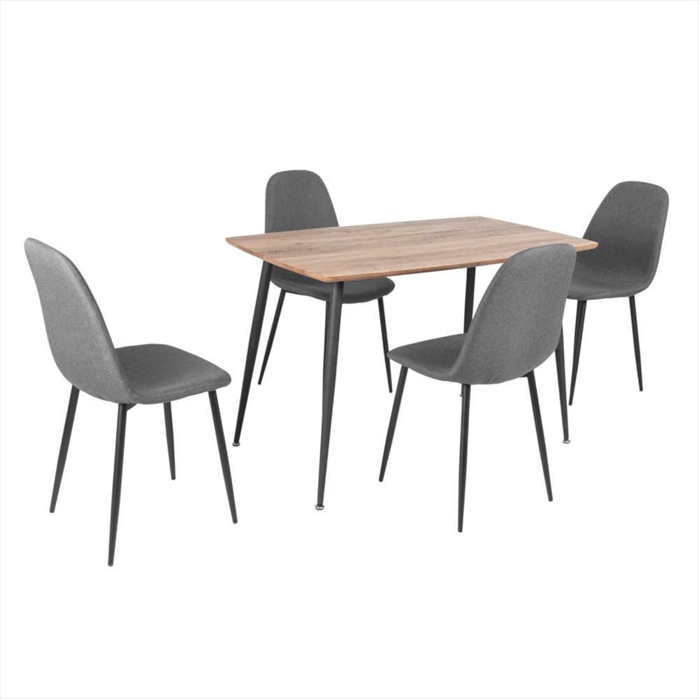 Juego De Comedor 4 Puestos Madera Dott Negro Gris img #1