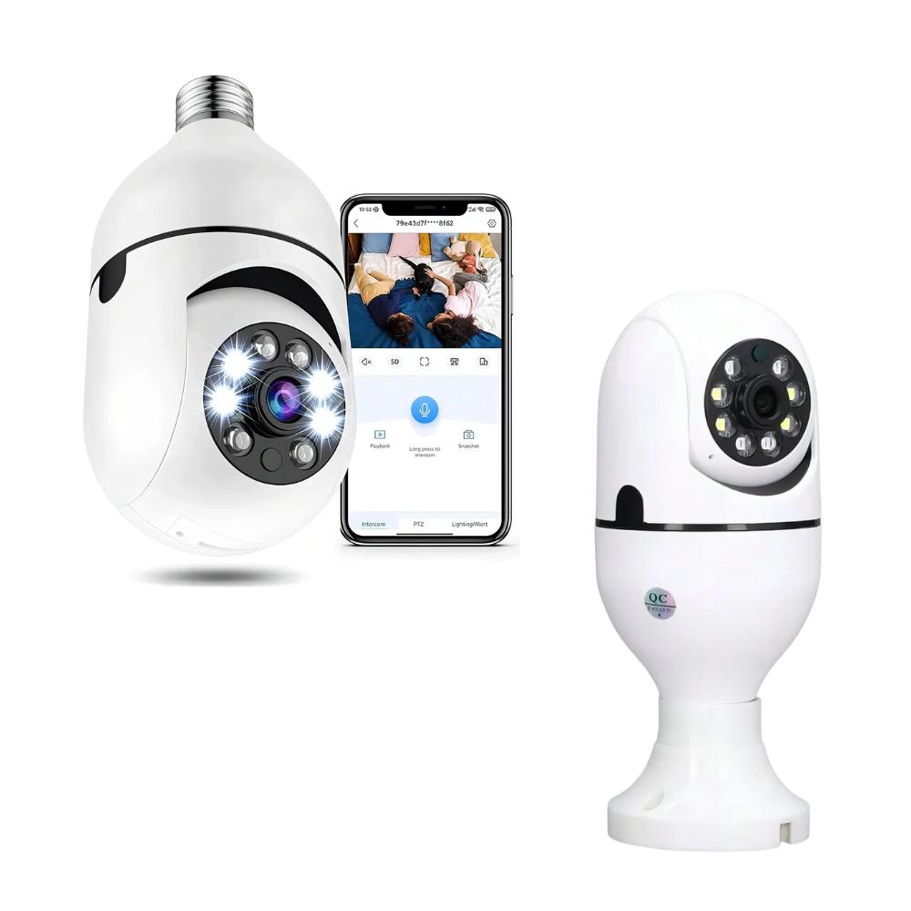 Camara Vigilancia Interior Tipo Bombillo Inteligente Vision Nocturna V380