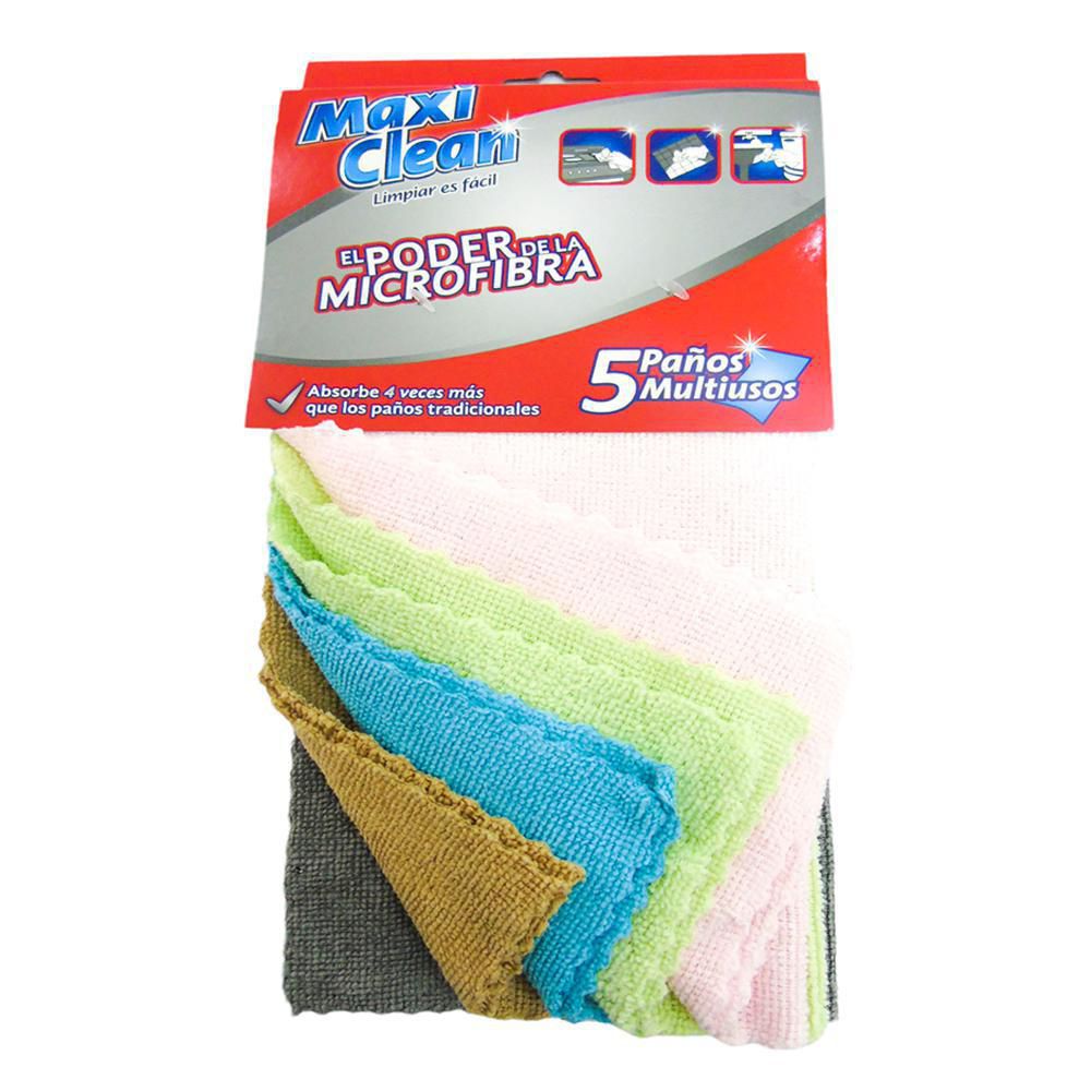 Paños MAXICLEAN multiusos microfibra (5  und)