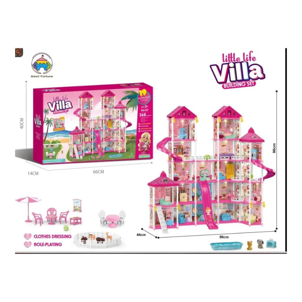 Grande Villa De Muñecas Castillo De Niñas Casas Mansión 368 Pcs img #1
