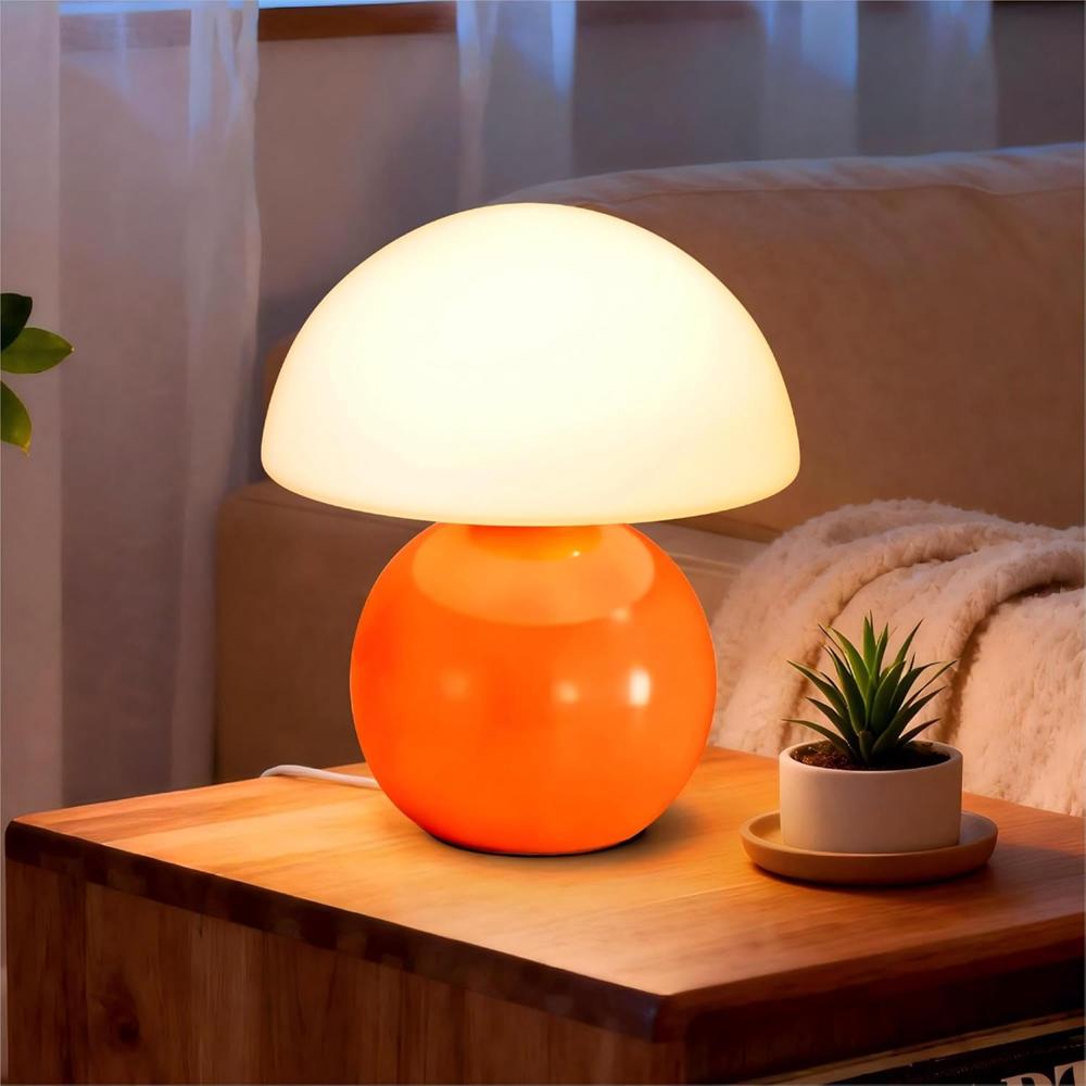 Lámpara Hongo De Mesa De Noche Con Enchufe Usb Con Bombilla Led Regulable De 3 Temperaturas