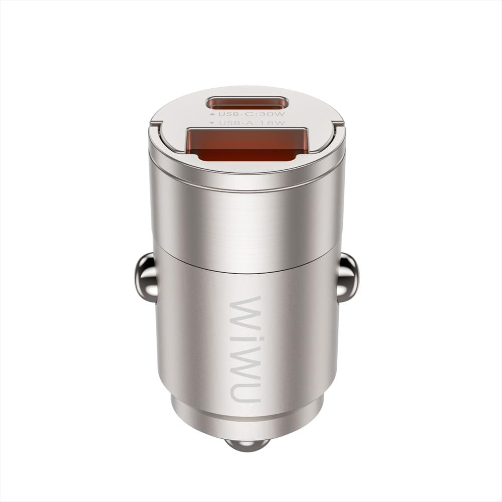 Cargador Rápido Para Auto Wiwu 30W Con Puerto Tipo C