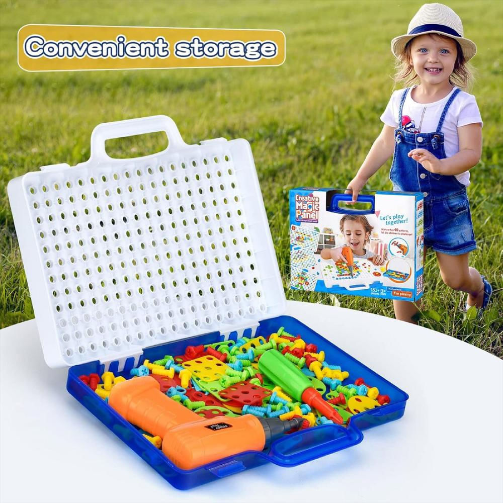 Juego De Construcción Infantil Con Taladro Eléctrico Y 151 Piezas Creativas img #2