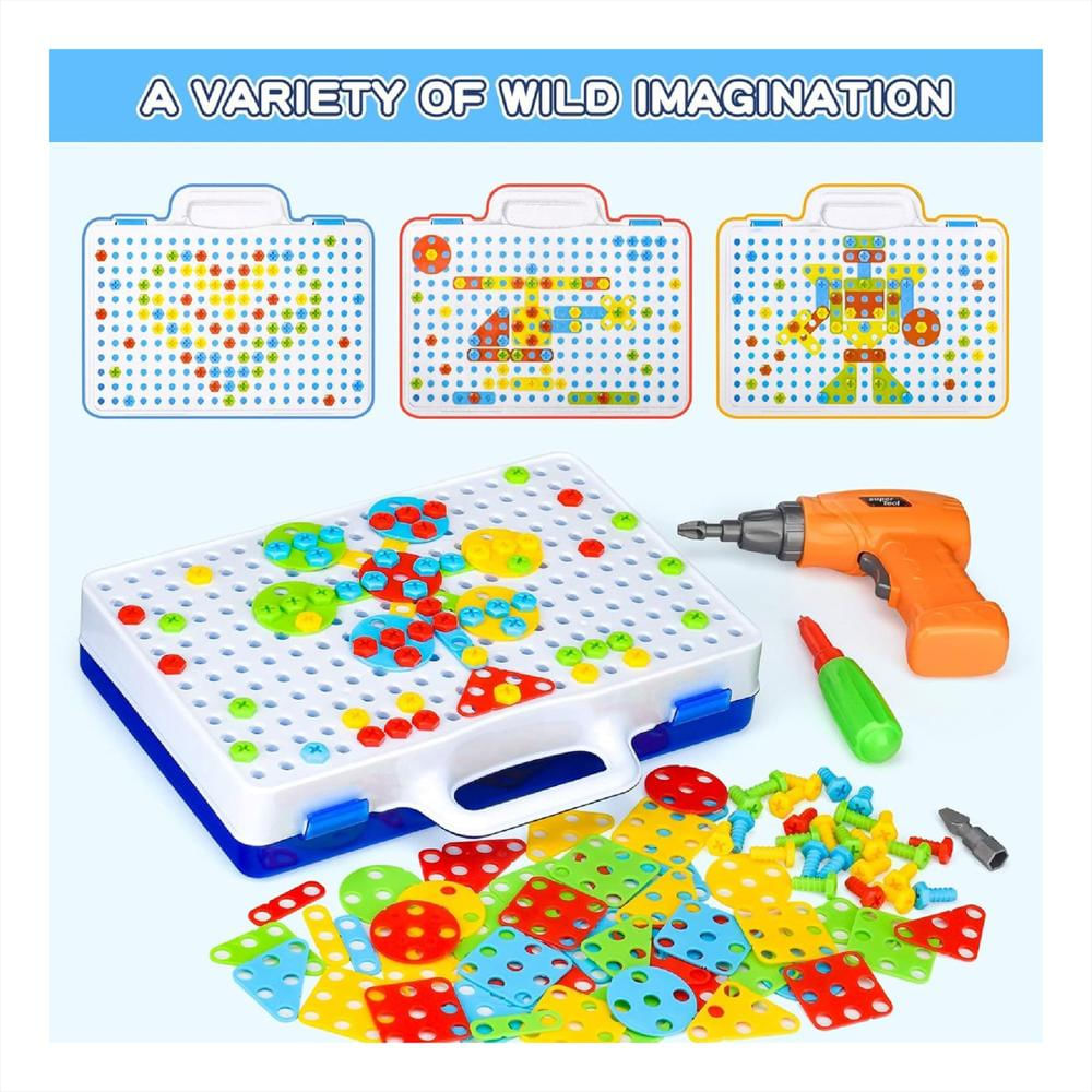 Juego De Construcción Infantil Con Taladro Eléctrico Y 151 Piezas Creativas img #3