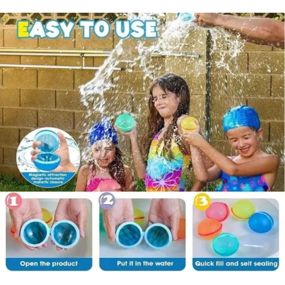 Globos Reutilizables De Agua Con Cierre Magnético Pack X6 img #4