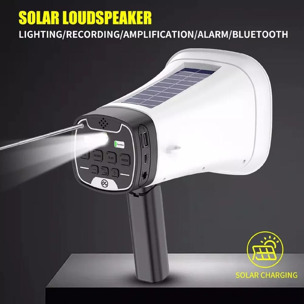 Megáfono Recargable Con Bluetooth Y Energía Solar Para Exteriores img #3