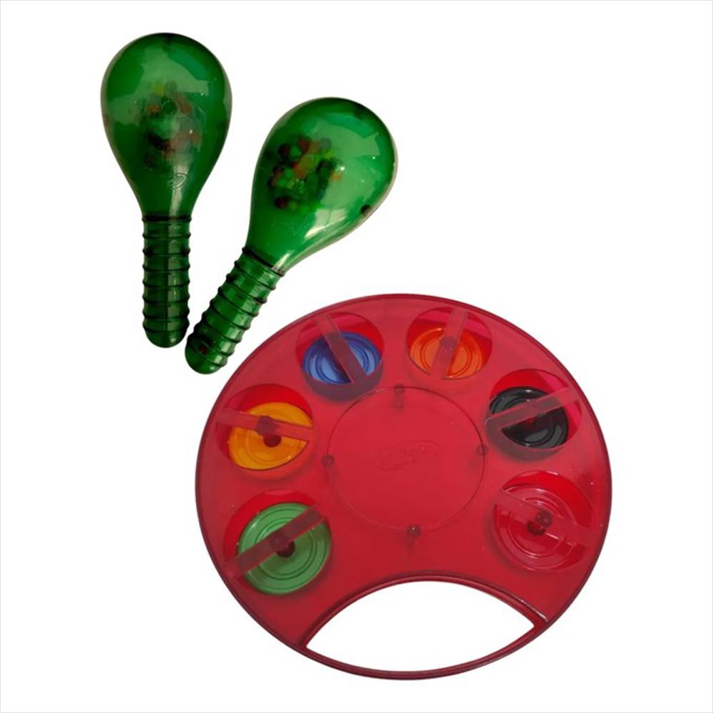 Set Panderetas Y Maracas Musicales Led Para Navidad Novena img #2