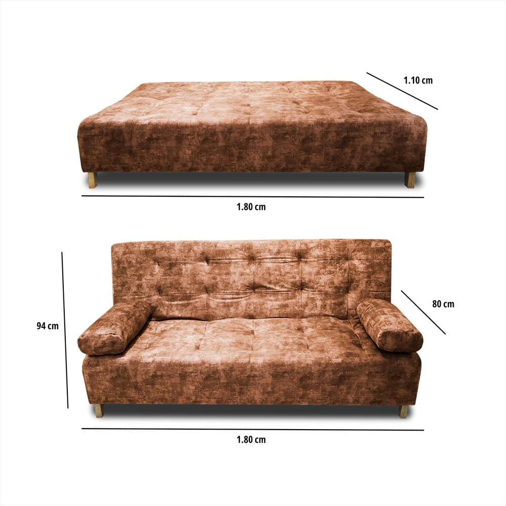 Sofá Cama Seiler Tela Amigable Con Mascotas 180X94x80 Cm Camel img #4