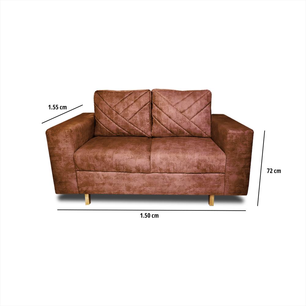 Sofa Amsterdam 2Ptos En Tela Amiglable Con Mascotas 150X72x75 Cm Camel img #4