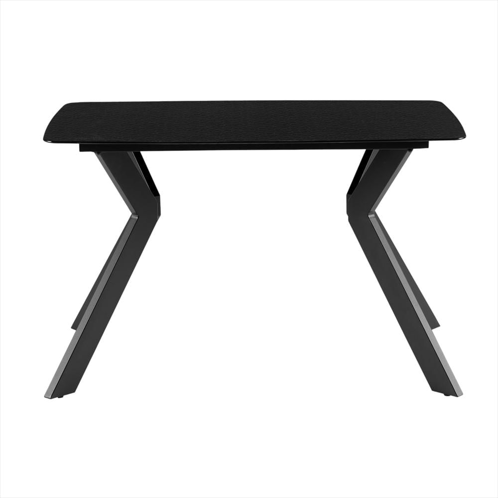 Mesa De Comedor Rectangular Cristal Gris Oscuro Avani 140X70cm img #1