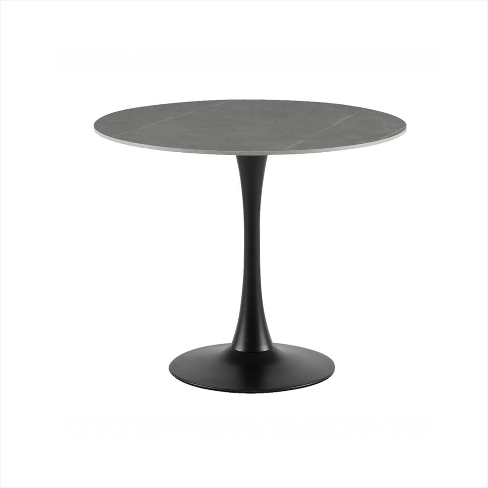 Mesa De Comedor Redonda En Ceramica Negra 90 Cm img #1