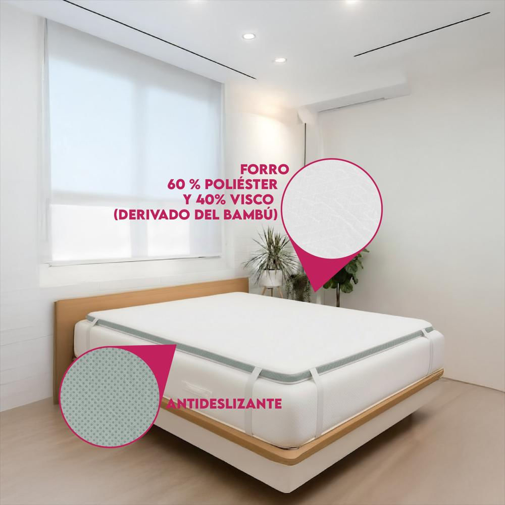 Sobrecolchón Topper Viscoelástica 120X190 Blanco Semidoble img #3