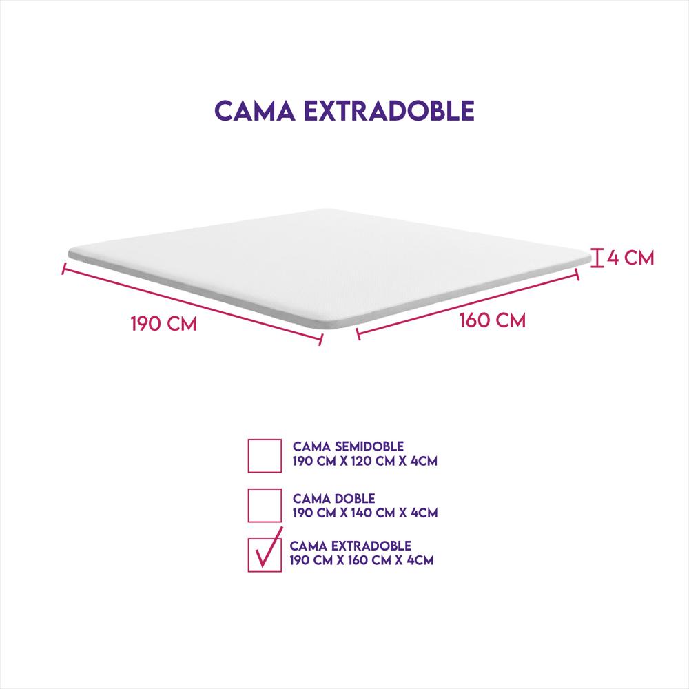 Sobrecolchón Topper Viscoelástica 160X190 Blanco Extradoble img #2