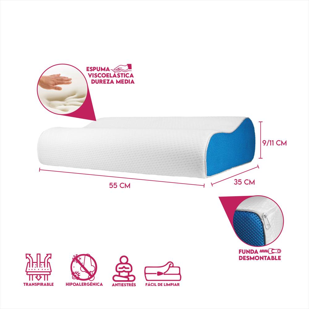 Almohada Viscoelastica Ortopedica L Antiestres Zen Curva img #4