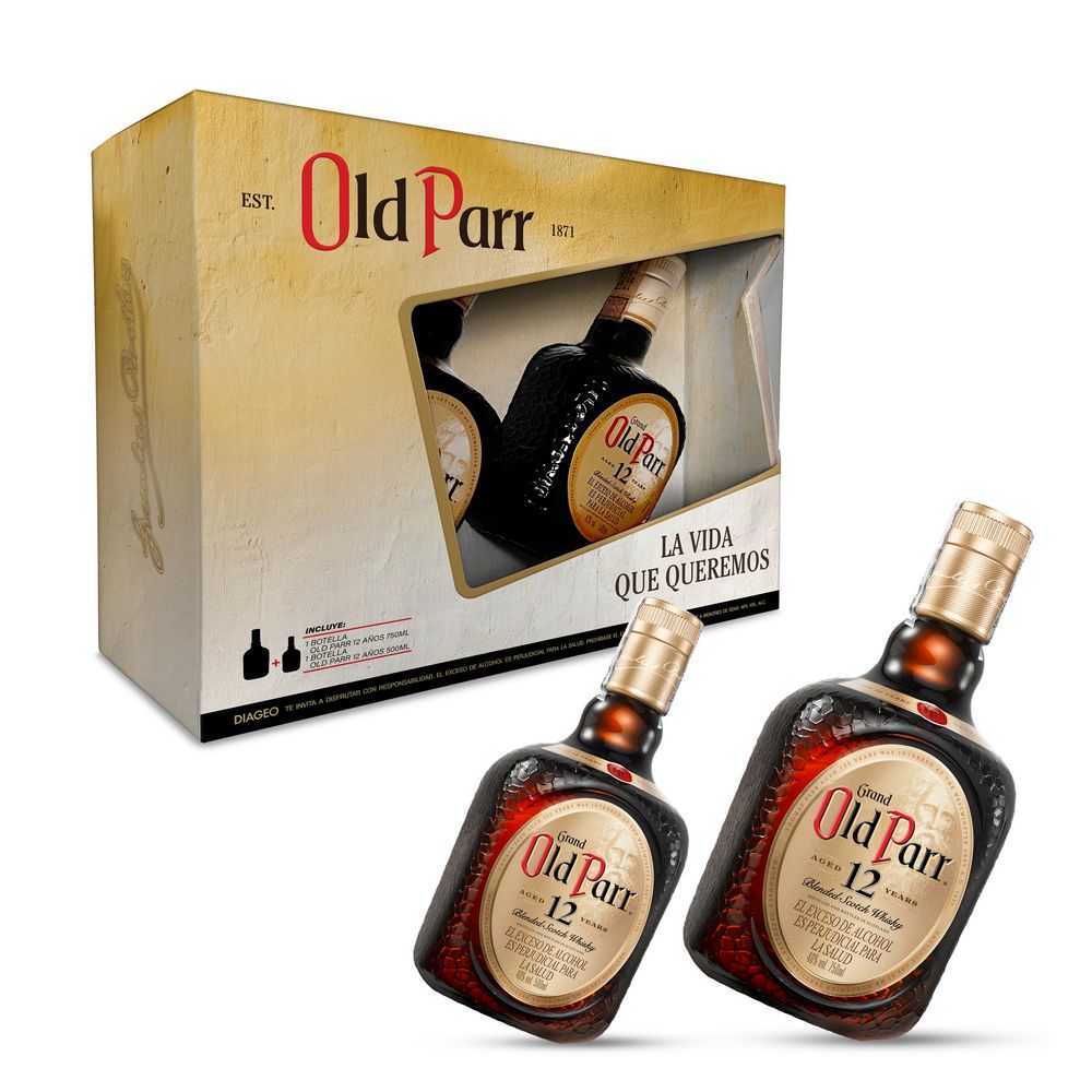 Whisky OLD PARR blended 1und 500ml + 1 und 750ml 12 años (1250  ml) img #4