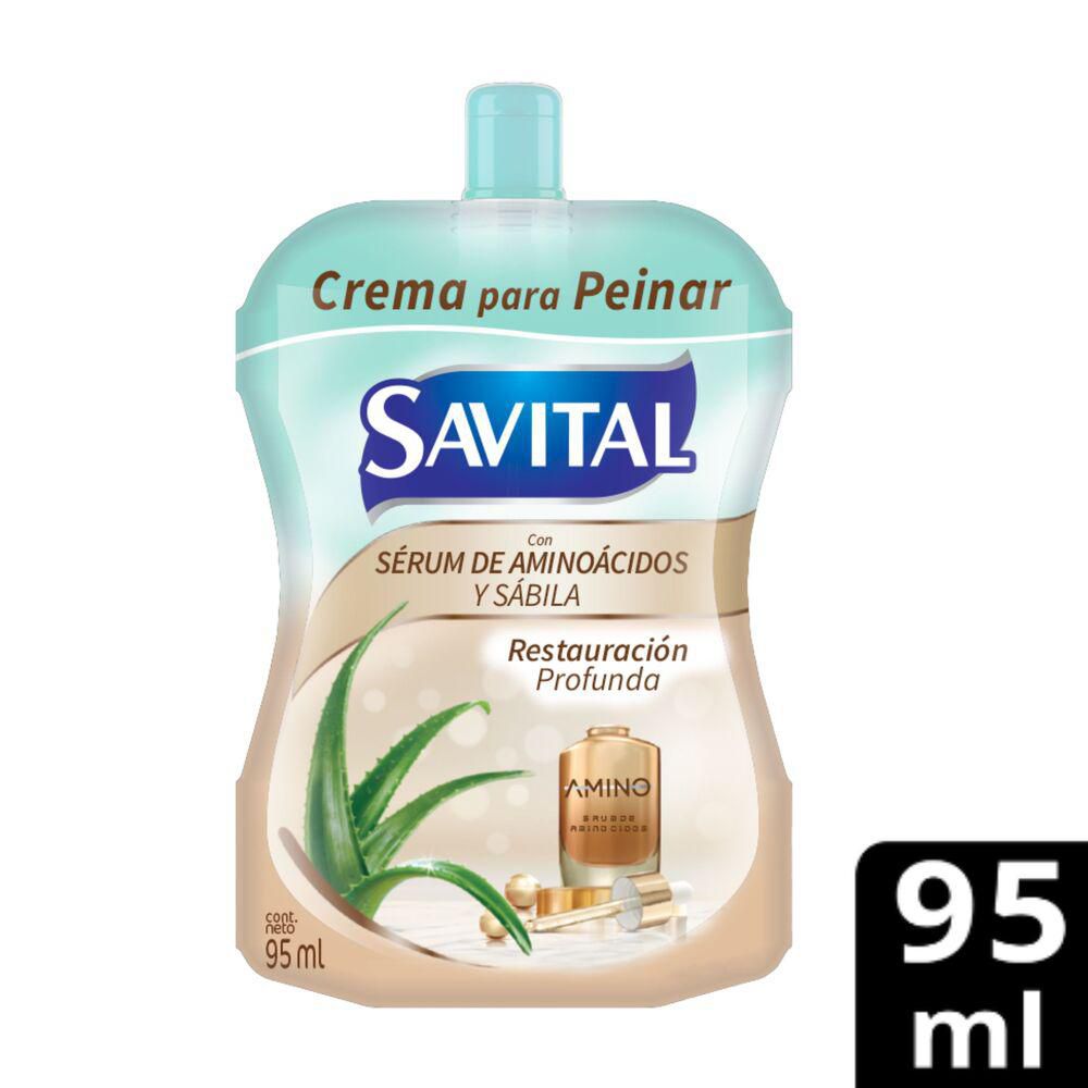 Crema para peinar SAVITAL con serúm aminoácidos y sábila (95  ml)