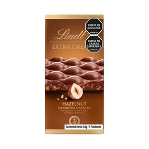 Barra de chocolate LINDT extra cremoso avellana (80 gr)