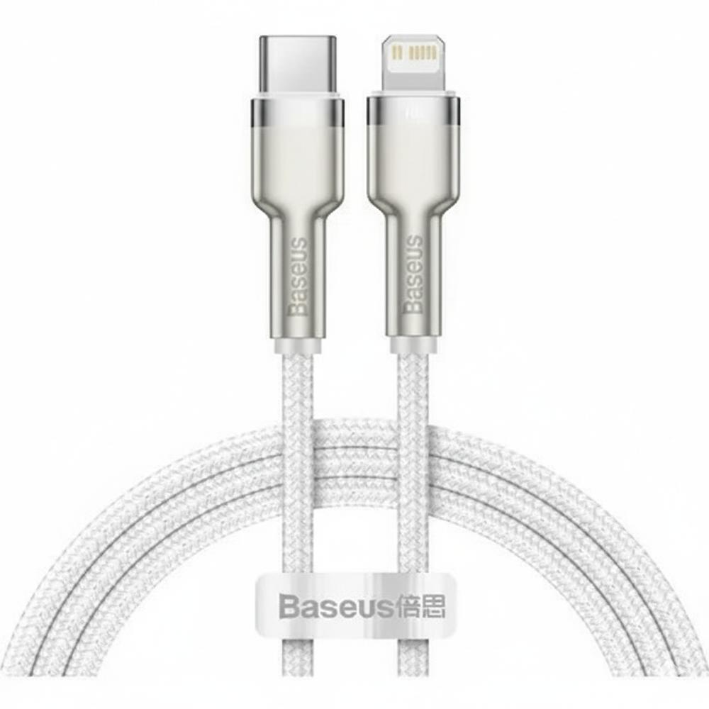 Cable Baseus Premium Tipo C A Lightning Trenzado 2M Blanco Cable Baseus Premium Tipo C A Lightning Trenzado 2M Blanco