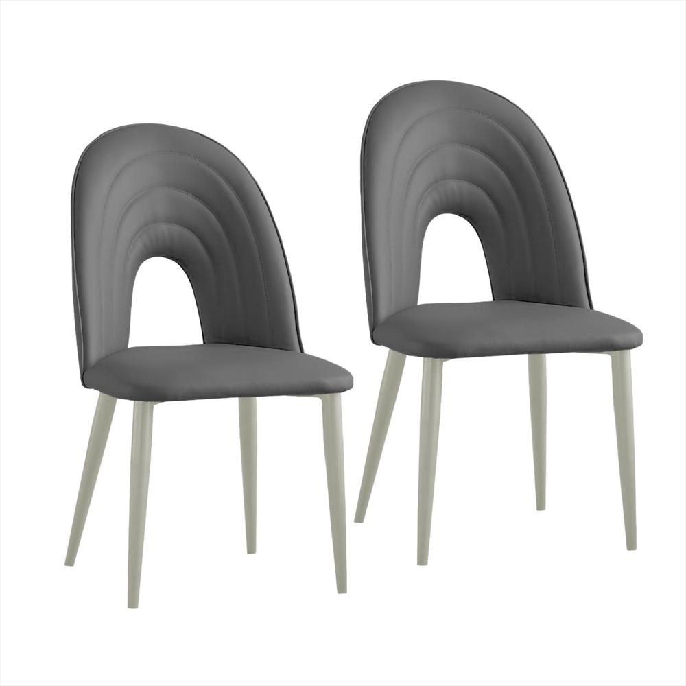 Set X2 Silla Decorativa Mueble Sala Comedor Dormitorio Refaurora Gris Oscuro Aurora X2 img #1