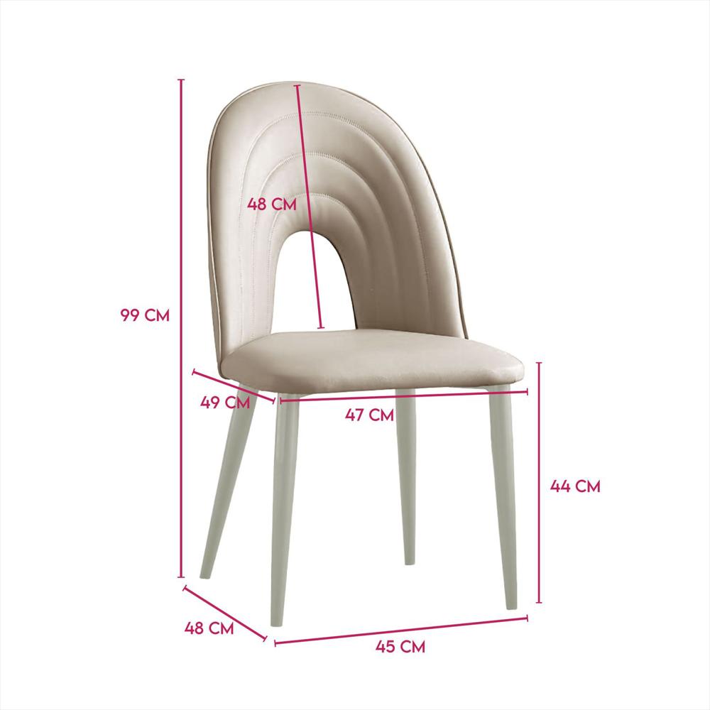 Set X2 Silla Decorativa Mueble Sala Comedor Dormitorio Refaurora Beige Aurora X2 img #5