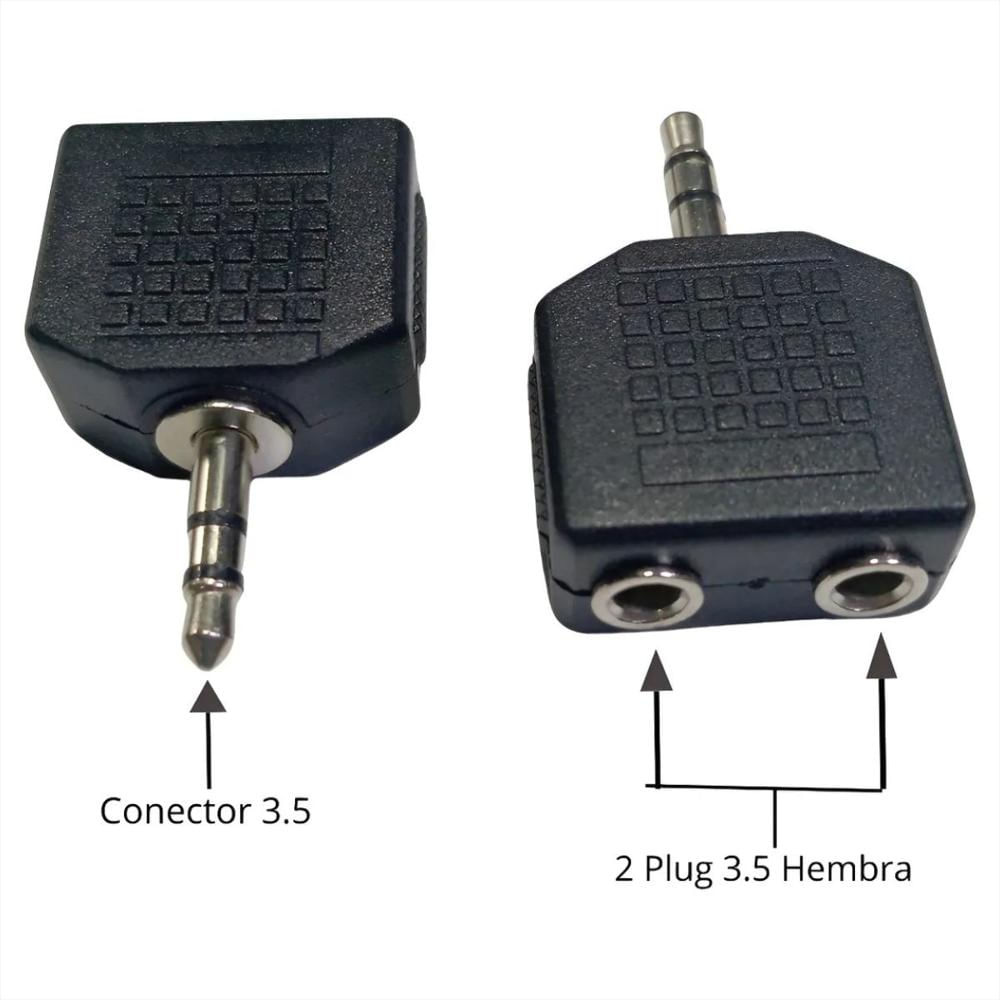 Divisor Splitter Audio Jack 3.5Mm Conecta 2 Auriculares A La Vez img #2
