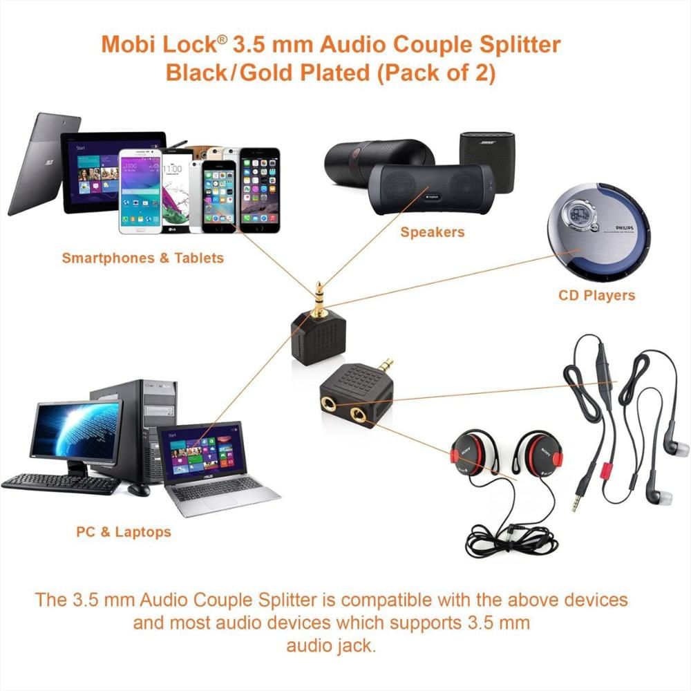 Divisor Splitter Audio Jack 3.5Mm Conecta 2 Auriculares A La Vez img #3