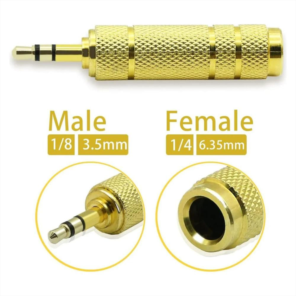 Adaptador De Audio 6.3 Hembra A 3.5 Macho Estéreo Metálico img #3