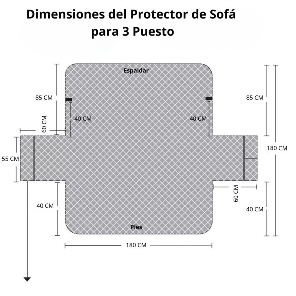 Protector De Sofa Unicolor Acolchado img #5