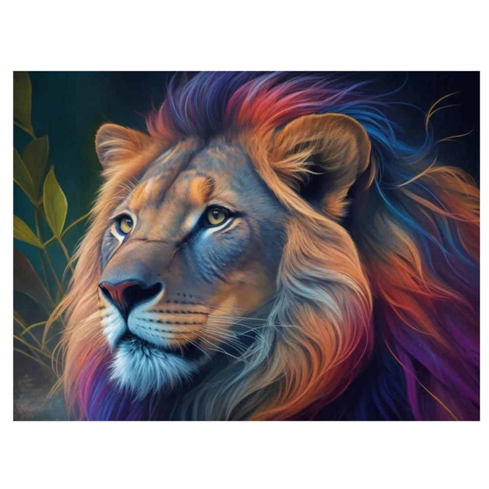 Cuadro De León Sobre Lienzo Sublimado Para Sala Comedor Alcoba Decoración Hogar img #1