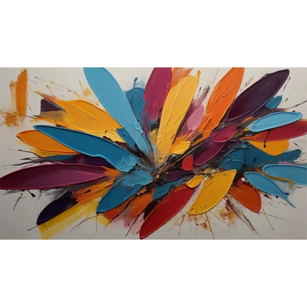 Cuadro Decorativo Abstracto Explosión Cromatica 120 X 70 Cm Decoración Hogar img #1
