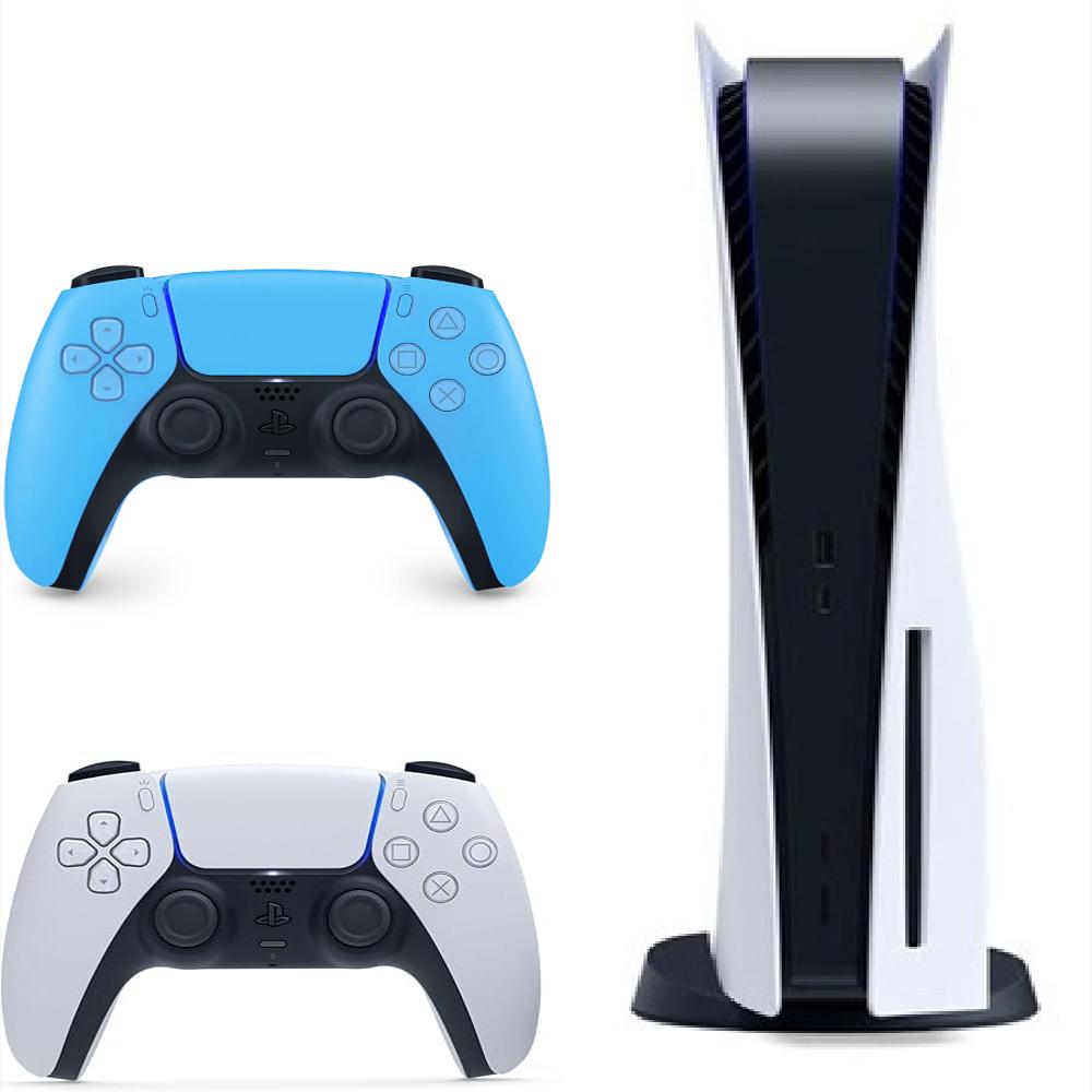 Consola Playstation 5 Fat De Disco Con Control Blanco Y Control Azul Celeste