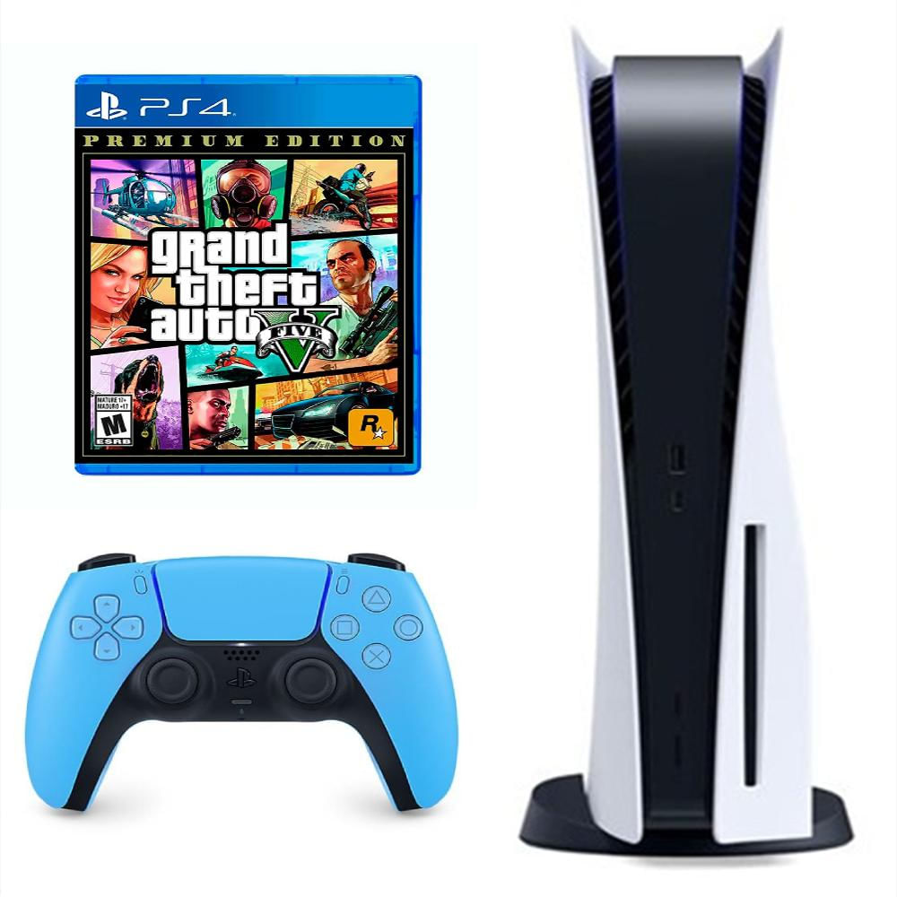 Consola Playstation 5 Fat Refurbish De Disco Con Control Azul Celeste Y Videojuego Gta 5 Version Ps4 Consola Playstation 5 Fat Refurbish De Disco Con Control Azul Celeste Y Videojuego Gta 5 Version Ps4