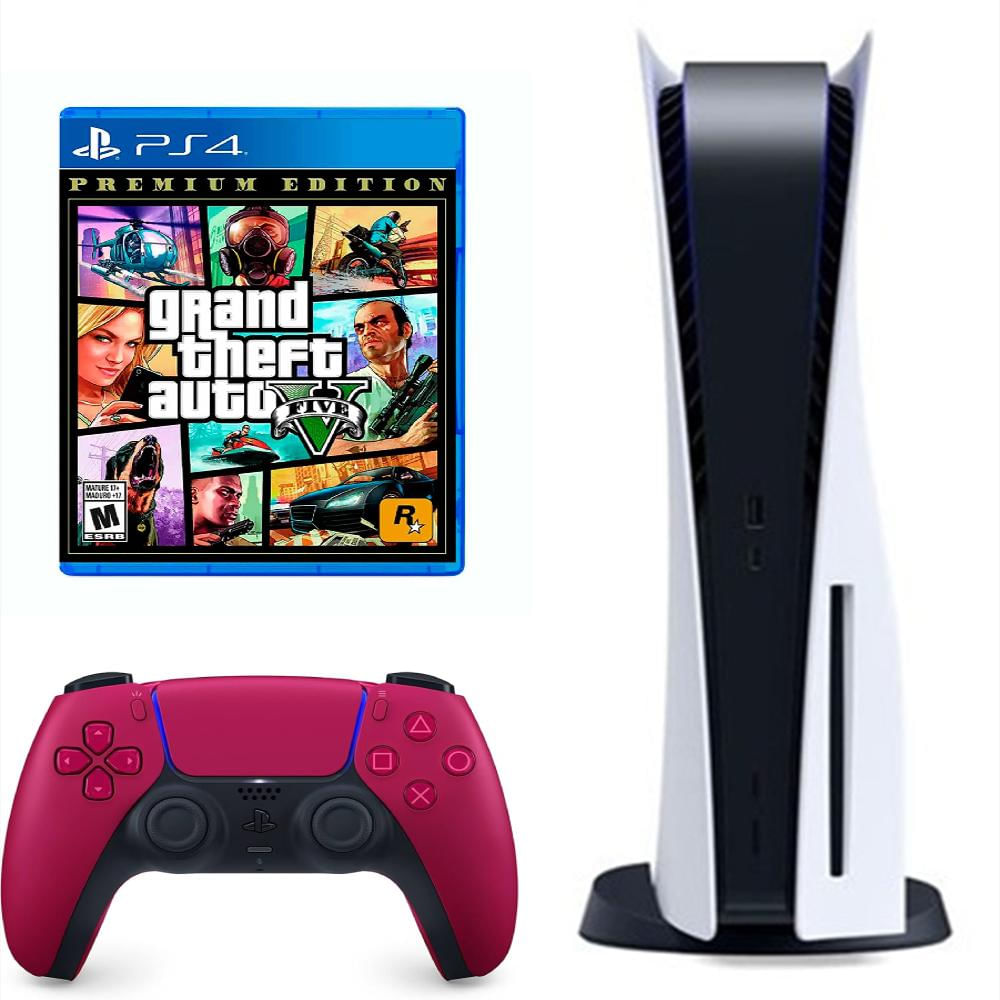 Consola Playstation 5 Fat Refurbish De Disco Con Control Rojo Y Videojuego Gta 5 Version Ps4 Consola Playstation 5 Fat Refurbish De Disco Con Control Rojo Y Videojuego Gta 5 Version Ps4