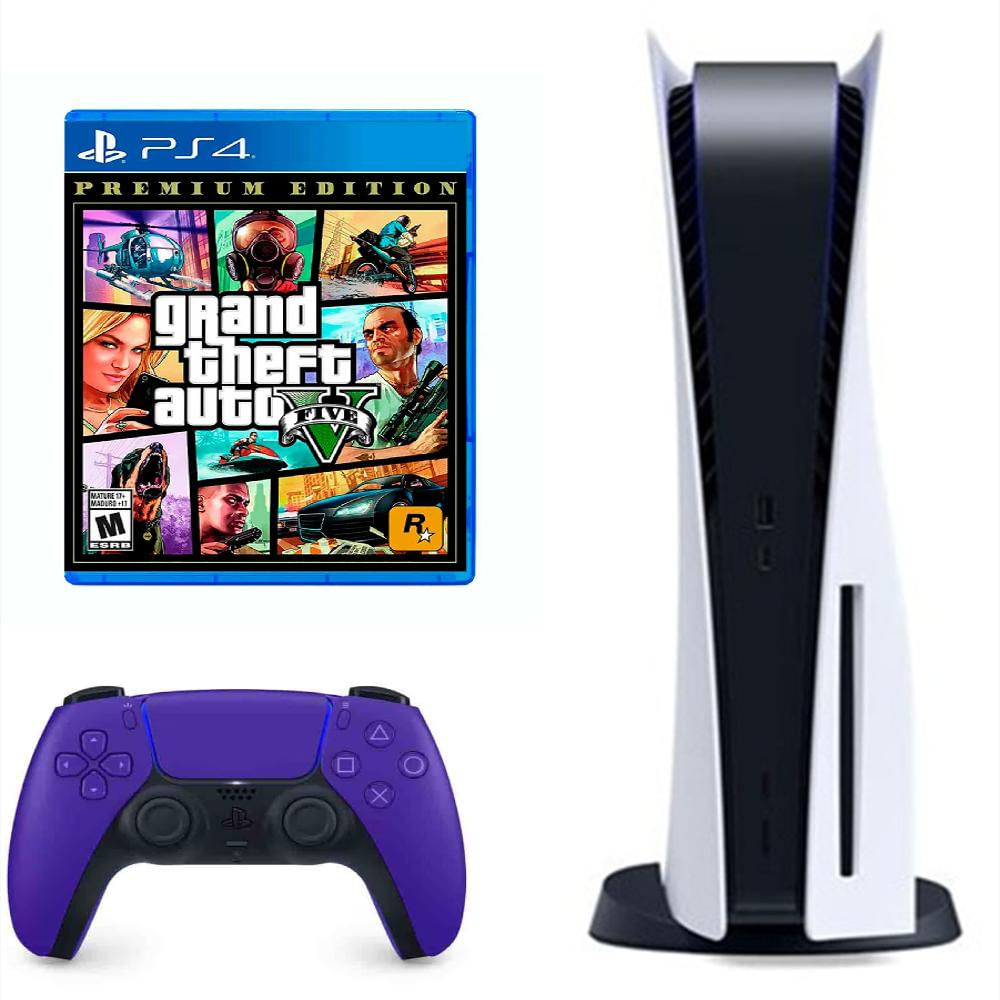 Consola Playstation 5 Fat Refurbish De Disco Con Control Morado Y Videojuego Gta 5 Version Ps4 Consola Playstation 5 Fat Refurbish De Disco Con Control Morado Y Videojuego Gta 5 Version Ps4