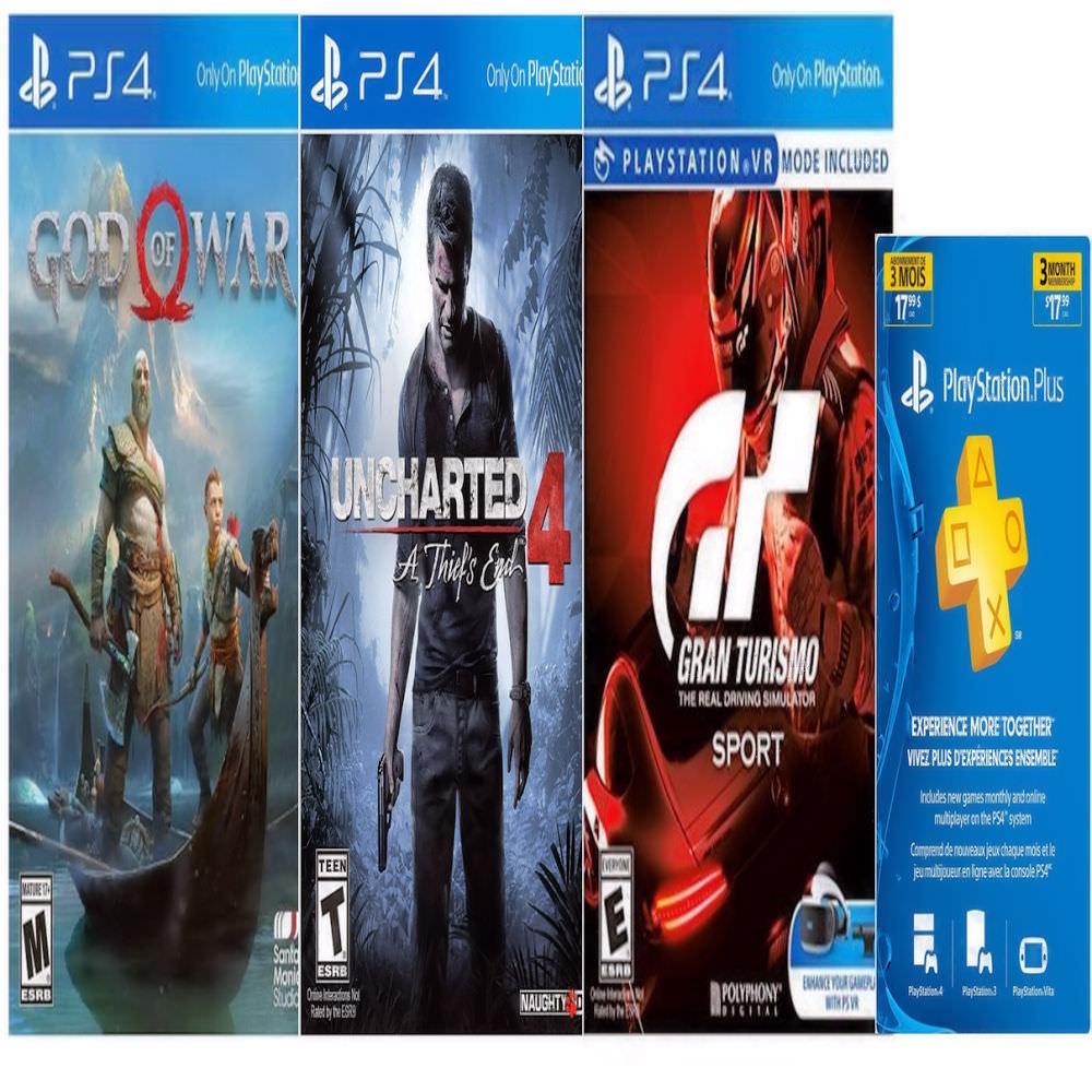 Ps4 Slim 1 Tb+God Of War+Gran Turismo +Uncharted 4+Psn img #3