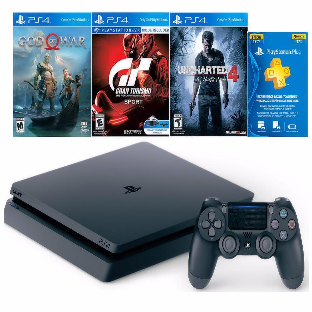 Ps4 Slim 1 Tb+God Of War+Gran Turismo +Uncharted 4+Psn img #1