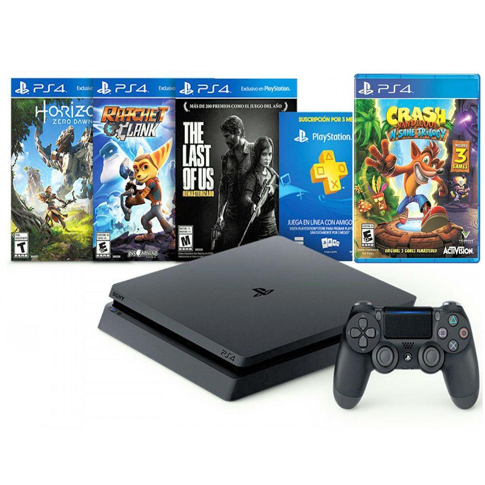 Consola Ps4 Slim 1 Tb + 4 Juegos + Psn 3 Meses img #1