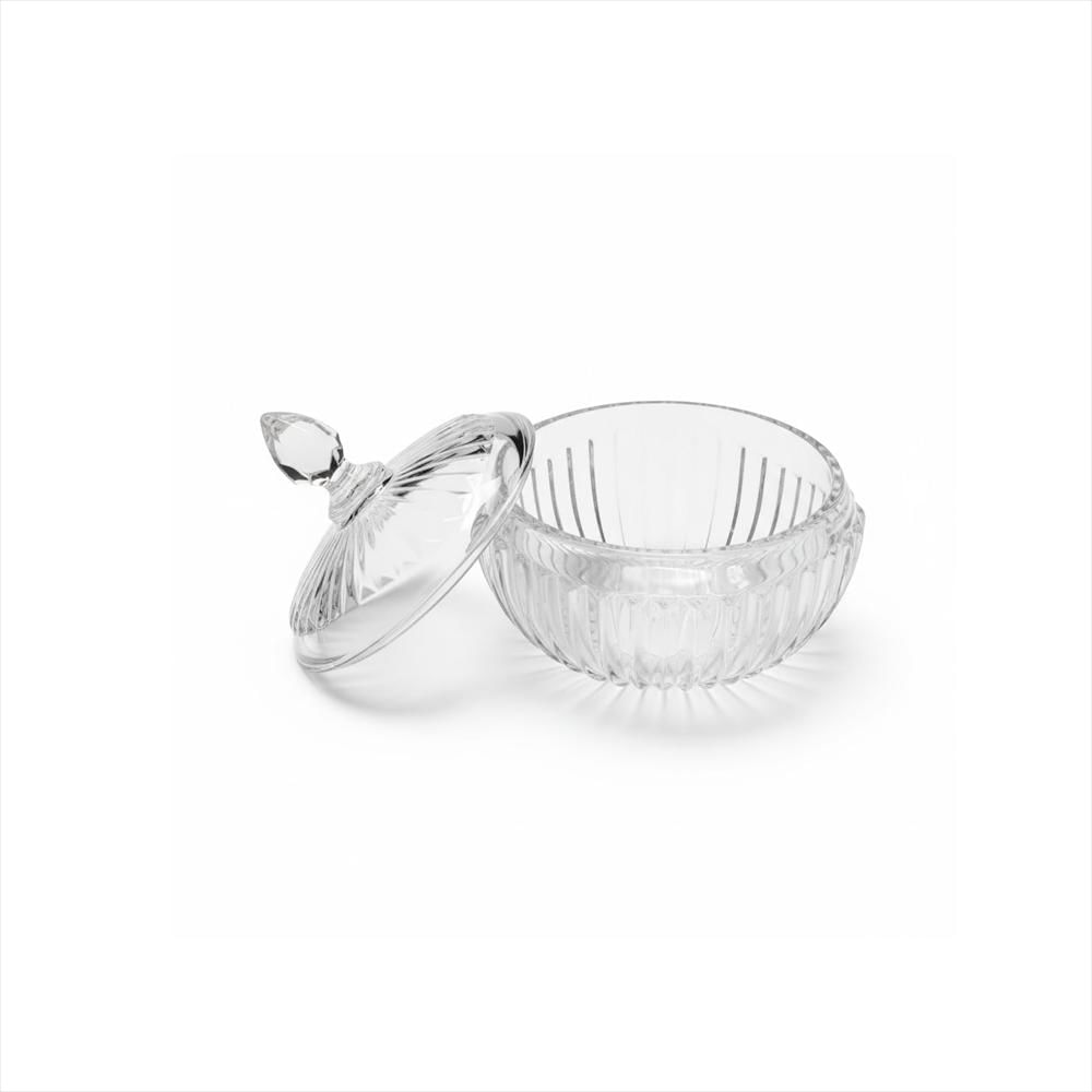 Bombonera De Cristal Pequeña Con Tapa Labrada Mr125 Muran img #1