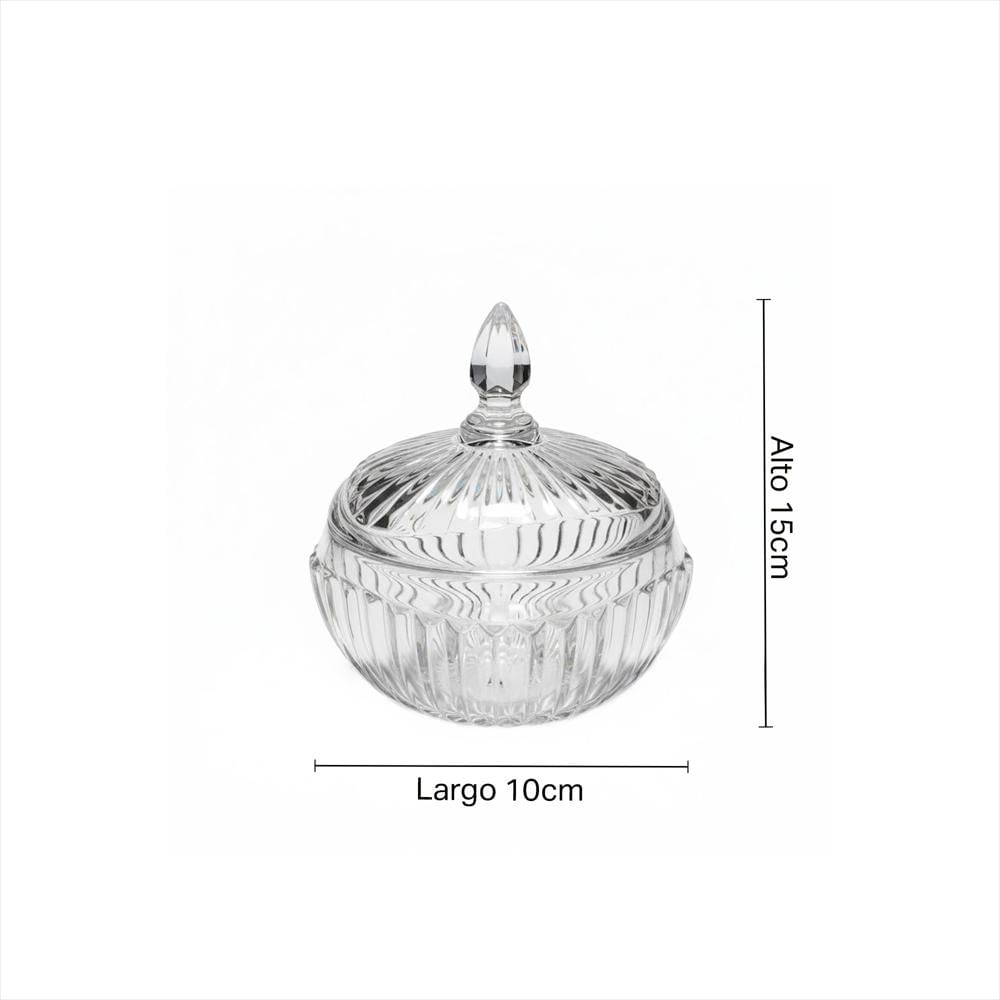 Bombonera De Cristal Pequeña Con Tapa Labrada Mr125 Muran img #3